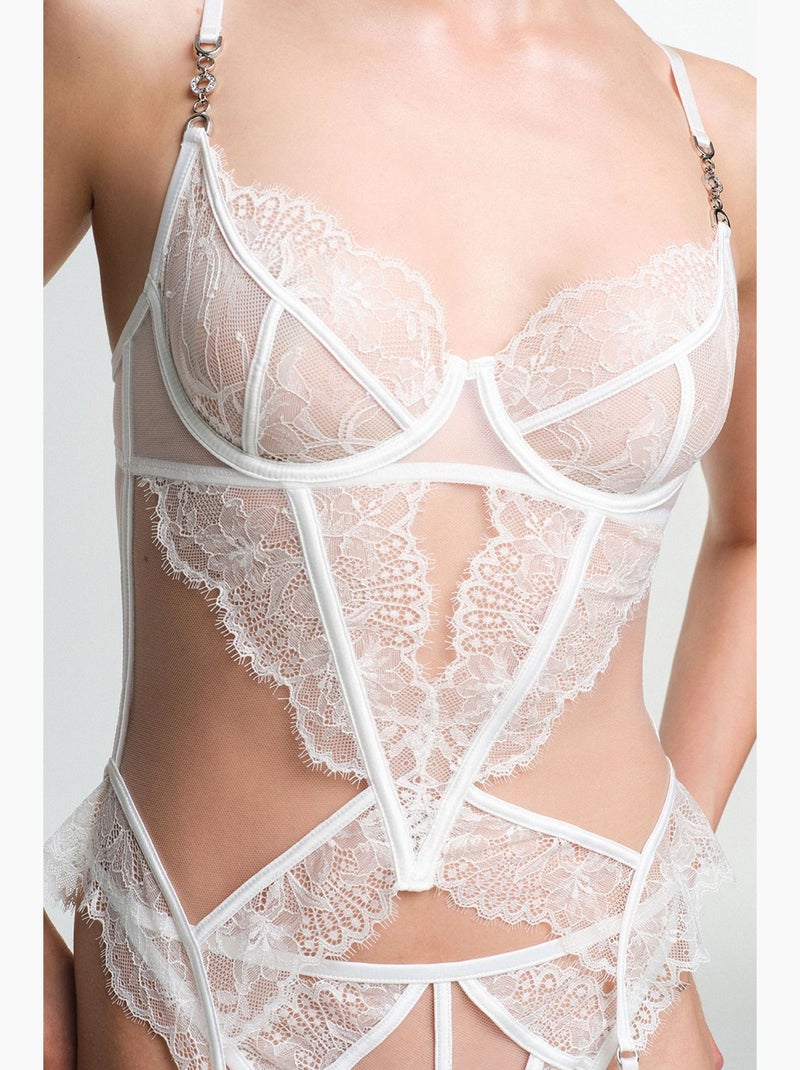 Lilya quebrada corpete em renda penti Branco - Kiabi