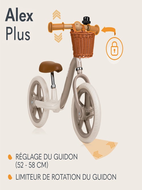 LIONELO Alex Plus bicicleta de equilíbrio - Leve - Selim confortável - Cesto e campainha - Kiabi