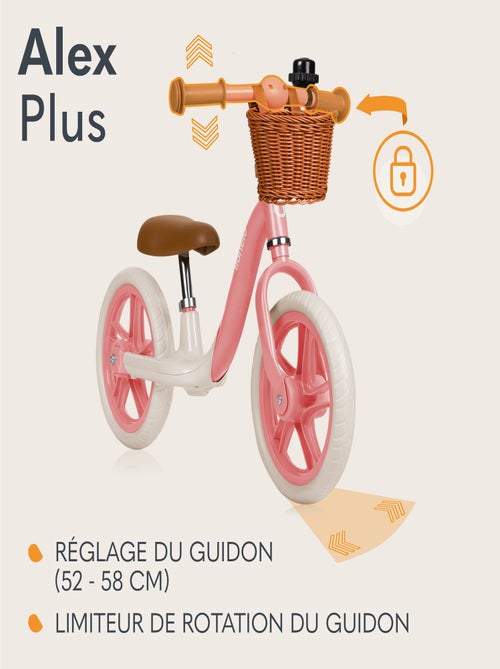 LIONELO Alex Plus bicicleta de equilíbrio - Leve - Selim confortável - Cesto e campainha - Kiabi