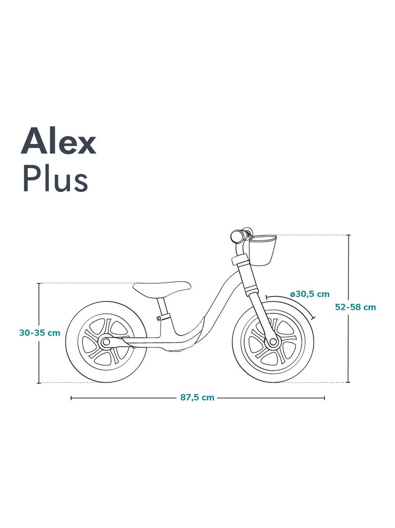 LIONELO Alex Plus bicicleta de equilíbrio - Leve - Selim confortável - Cesto e campainha Rosa - Kiabi