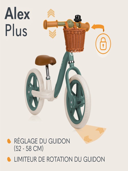 LIONELO Alex Plus bicicleta de equilíbrio - Leve - Selim confortável - Cesto e campainha - Kiabi