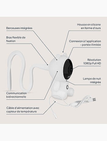 Lionelo babyline 2.0 videobabá - wifi - áudio bidirecional - visão noturna - canções de embalar