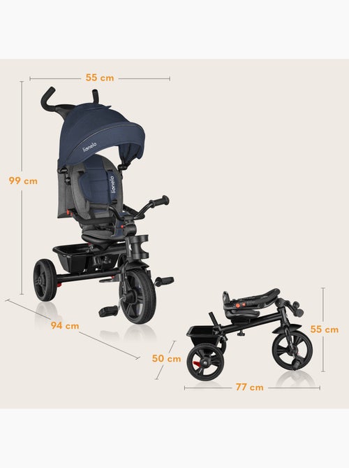 LIONELO Haari carrinho e triciclo - Até 25 kg - Assento reversível - Cesto e bolsa incluídos - Kiabi