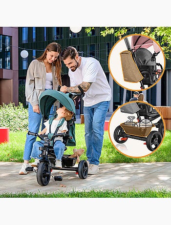 LIONELO Haari carrinho e triciclo - Até 25 kg - Assento reversível - Cesto e bolsa incluídos