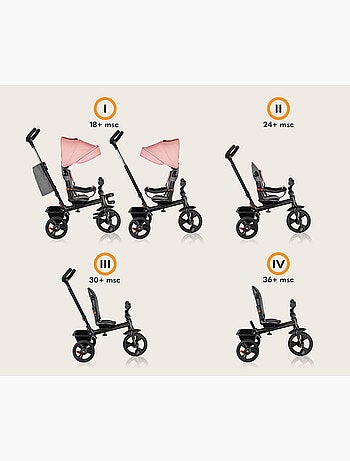 LIONELO Haari carrinho e triciclo - Até 25 kg - Assento reversível - Cesto e bolsa incluídos