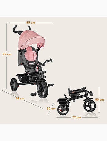 LIONELO Haari carrinho e triciclo - Até 25 kg - Assento reversível - Cesto e bolsa incluídos
