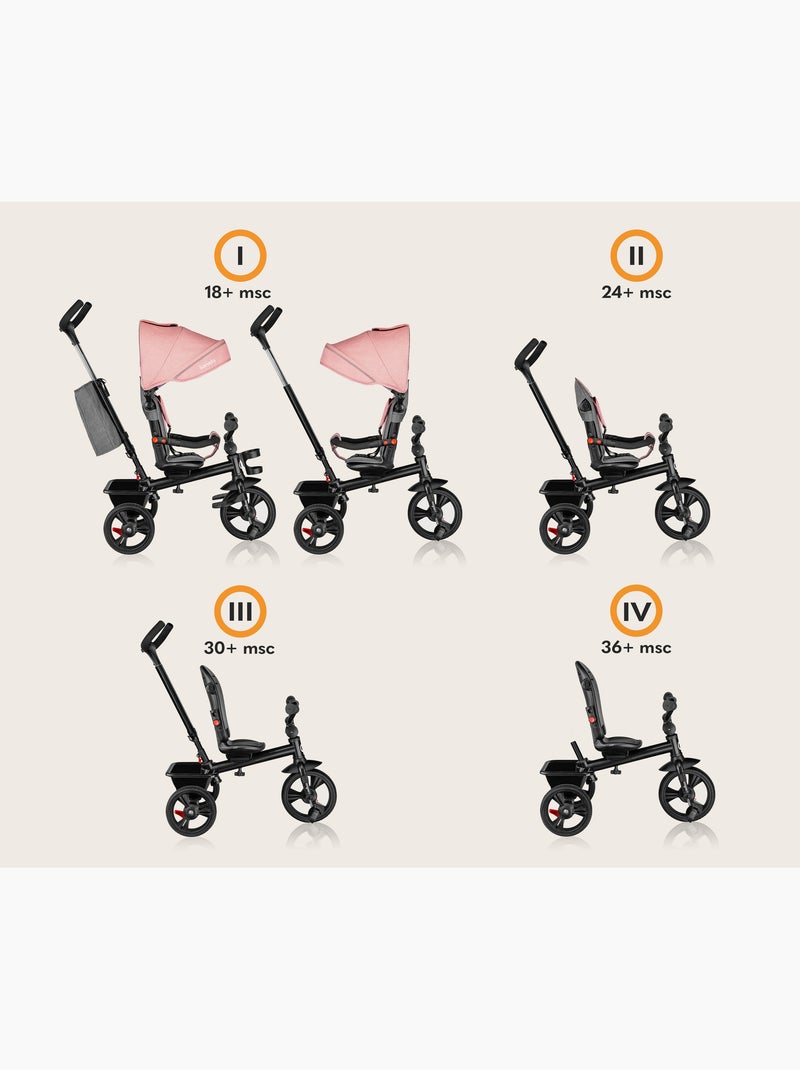 LIONELO Haari carrinho e triciclo - Até 25 kg - Assento reversível - Cesto e bolsa incluídos Rosa - Kiabi