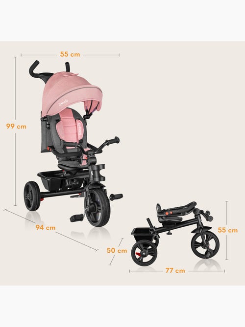 LIONELO Haari carrinho e triciclo - Até 25 kg - Assento reversível - Cesto e bolsa incluídos - Kiabi