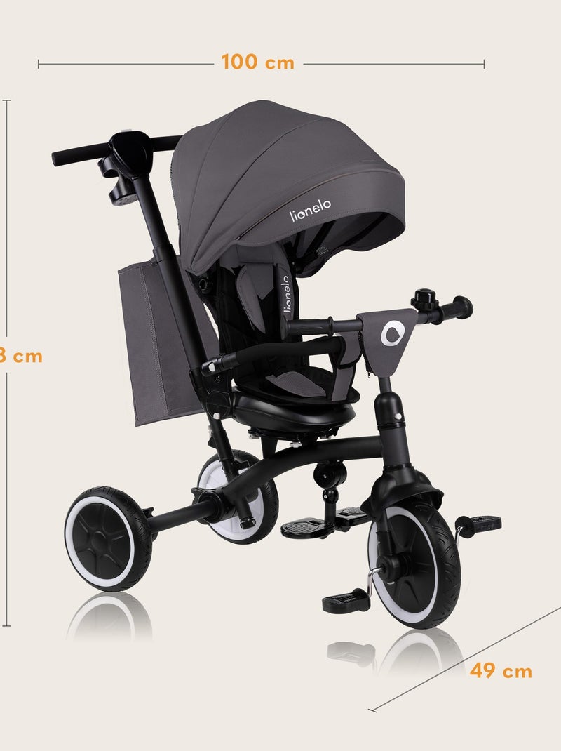 LIONELO Tris Plus carrinho e triciclo - Até 25 kg - Assento reversível - Acessórios incluídos Cinza - Kiabi