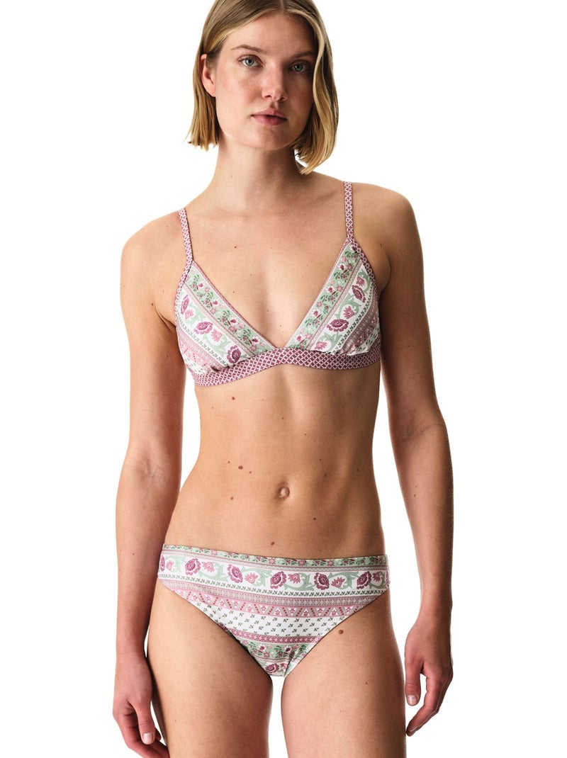 Liriane parte de baixo de biquíni floral de cintura média penti Branco Rosa - Kiabi