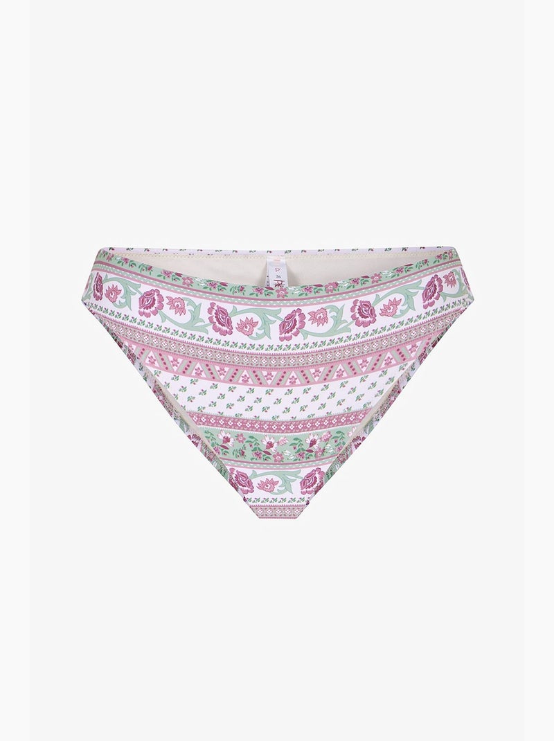 Liriane parte de baixo de biquíni floral de cintura média penti Branco Rosa - Kiabi