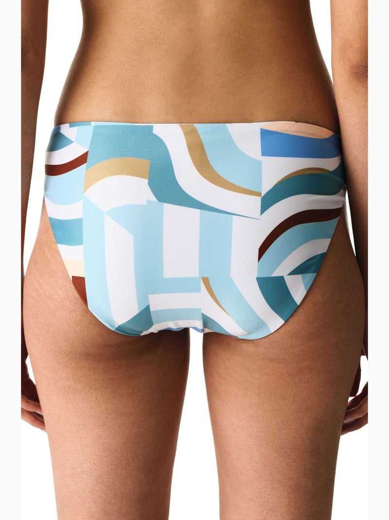 Lisandra cueca de biquíni de cintura média com laterais penti Azul-céu - Kiabi