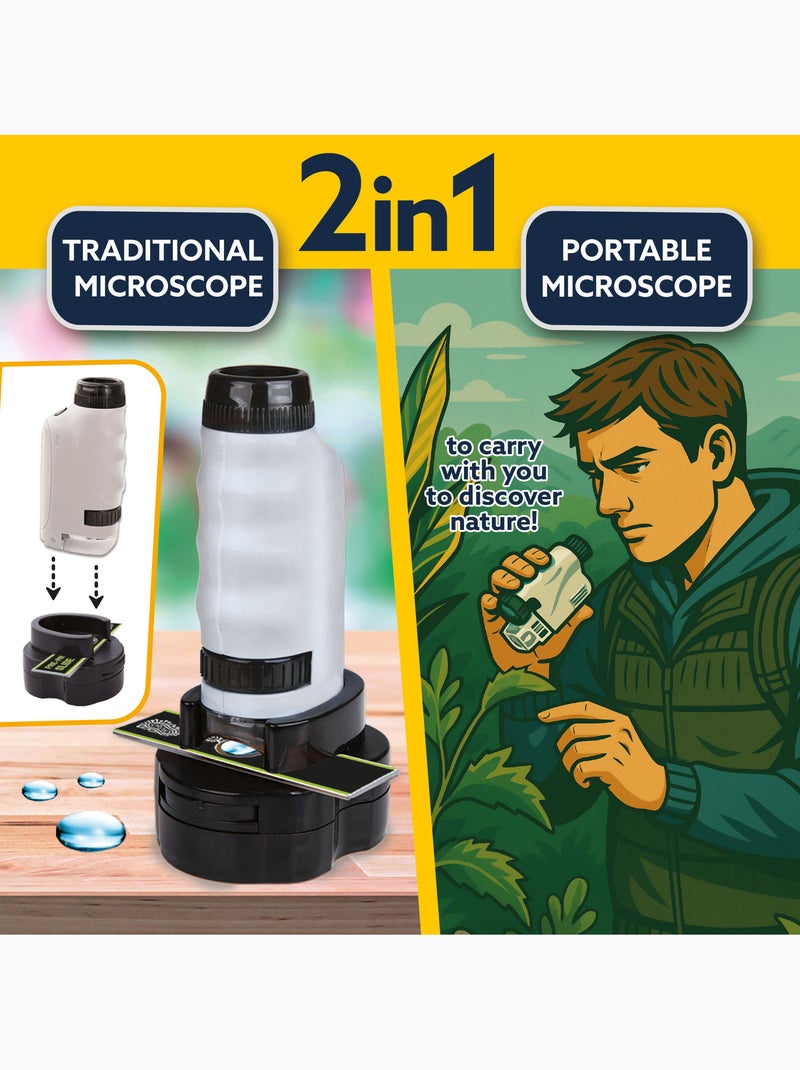 Lisciani micro microscópio para crianças portátil, pequeno e leve 2 em 1 Branco - Kiabi