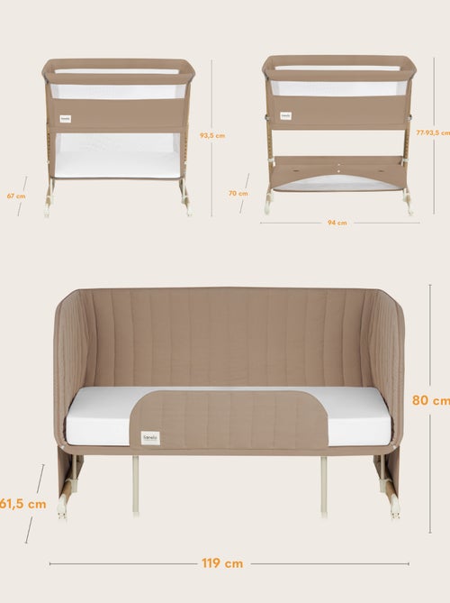 Lit 5 em 1 LIONELO Thomi Plus – Berço Co-sleeping – Berço – Parque para bebé – Sofá-cama – Até 100kg - Kiabi