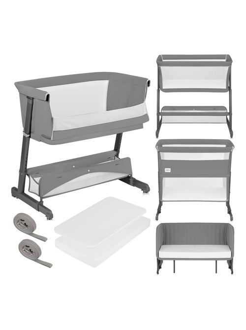 Lit 5 em 1 LIONELO Thomi Plus – Berço Co-sleeping – Berço – Parque para bebé – Sofá-cama – Até 100kg - Kiabi Lit 5 em 1 LIONELO Thomi Plus – Berço Co-sleeping – Berço – Parque para bebé – Sofá-cama – Até 100kg - Kiabi