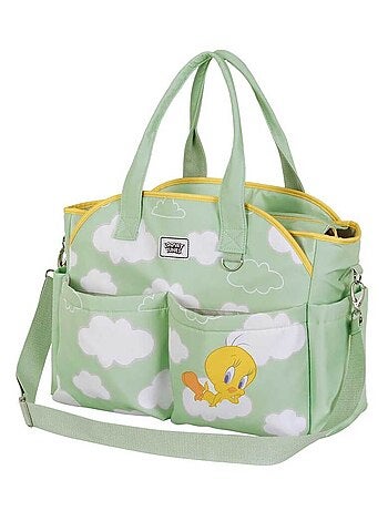 Looney Tunes Tweety (Piu-Piu) Clouds Bolsa para Carrinho de Bebê Mommy, Verde