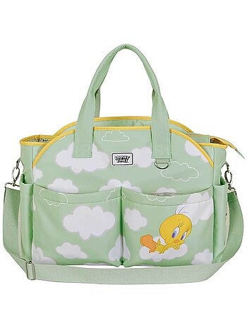 Looney Tunes Tweety (Piu-Piu) Clouds Bolsa para Carrinho de Bebê Mommy, Verde