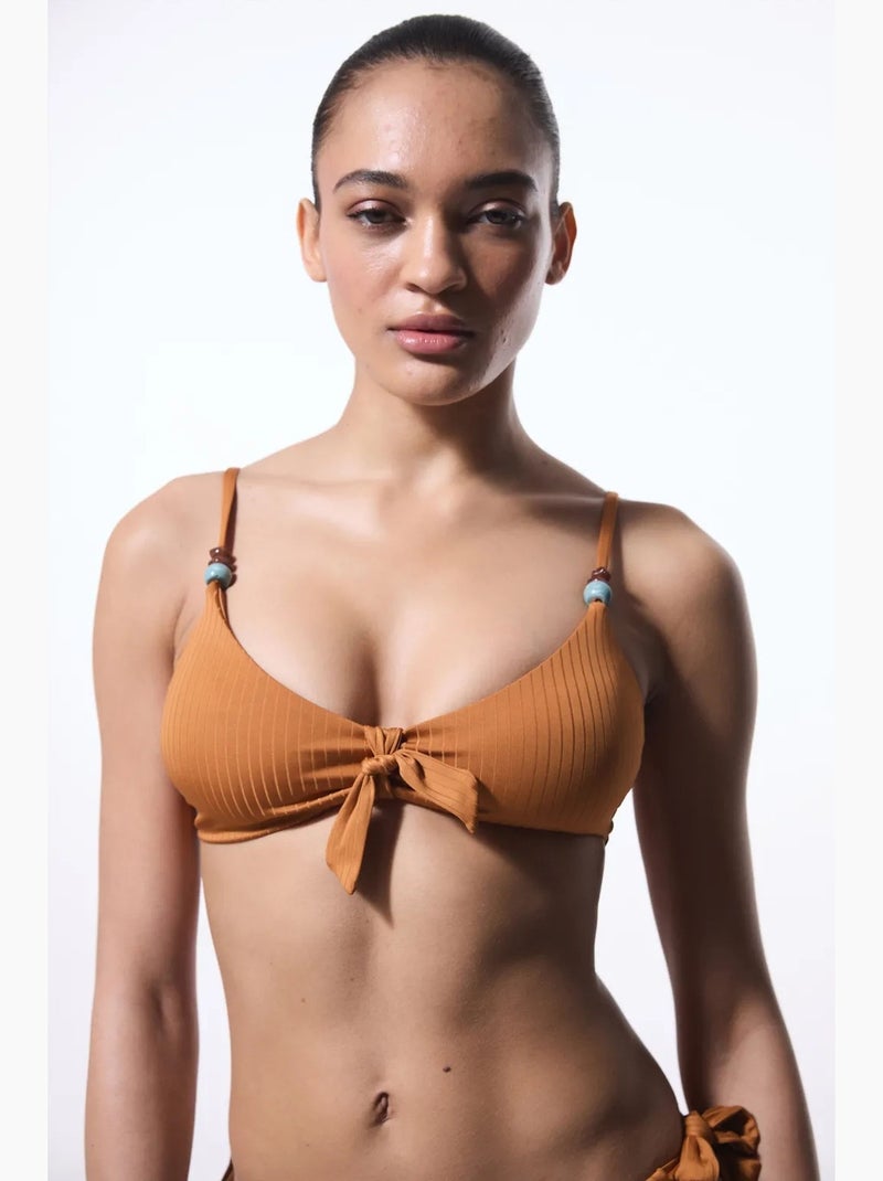 Lori top de biquíni triangular penti Camelo - Kiabi