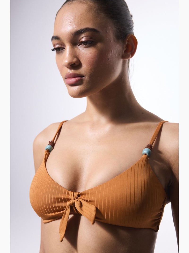 Lori top de biquíni triangular penti Camelo - Kiabi