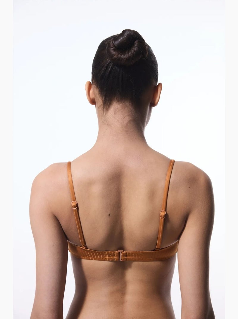 Lori top de biquíni triangular penti Camelo - Kiabi