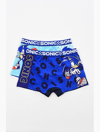 Lote 2 boxers sonic azul menino | licença oficial