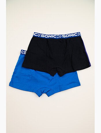 Lote 2 boxers sonic azul menino | licença oficial