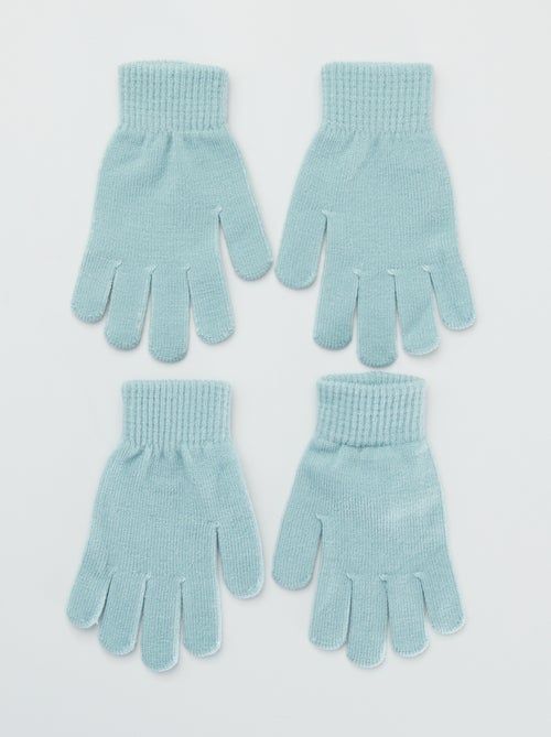 Lote 2 pares de luvas lisas - Kiabi