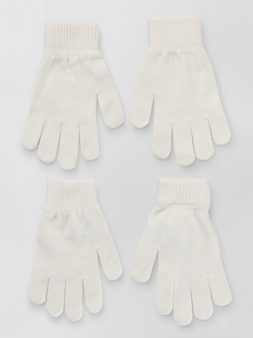 Lote 2 pares de luvas lisas - Kiabi