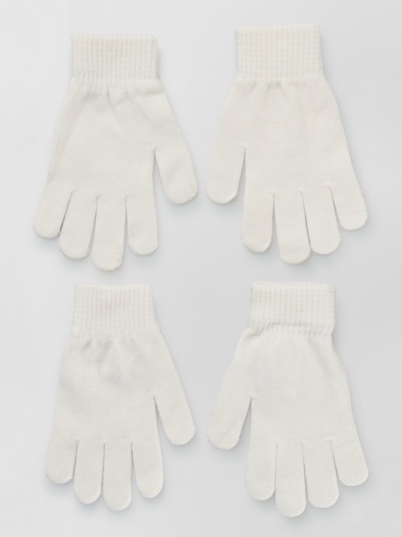 Lote 2 pares de luvas lisas BEGE - Kiabi