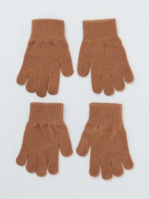 Lote 2 pares de luvas lisas - Kiabi