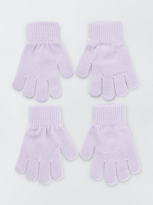 Lote 2 pares de luvas lisas - Kiabi