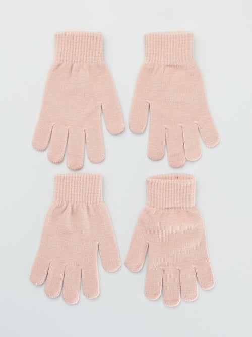 Lote 2 pares de luvas lisas - Kiabi