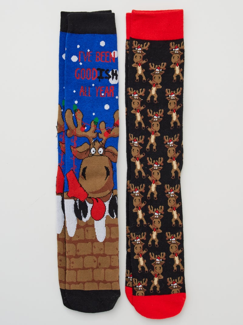 Lote 2 pares de meias 'Natal' BEGE - Kiabi
