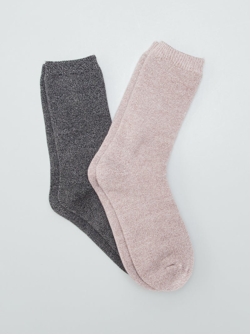 Lote 2 pares de meias térmicas PRETO - Kiabi