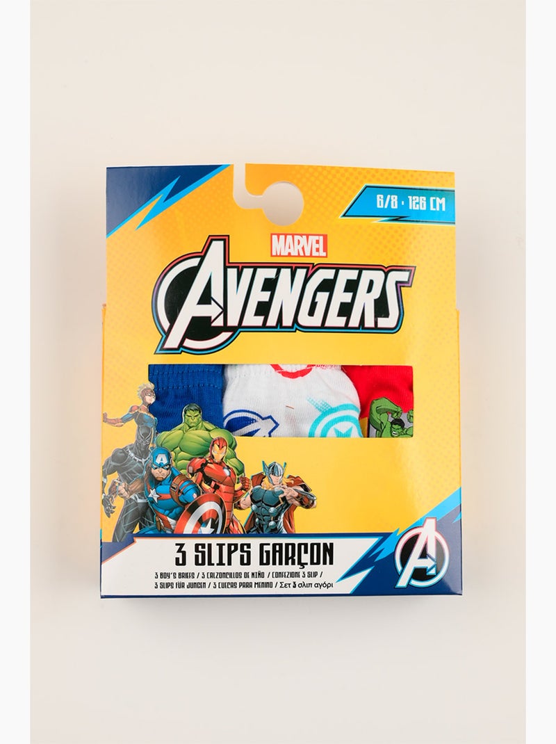 Lote 3 cuecas avengers multicolor menino | licença oficial Cinza/Azul/Vermelho/Branco - Kiabi