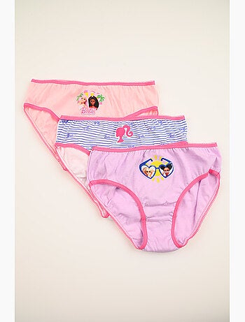 Lote 3 cuecas barbie multicolor menina | licença oficial