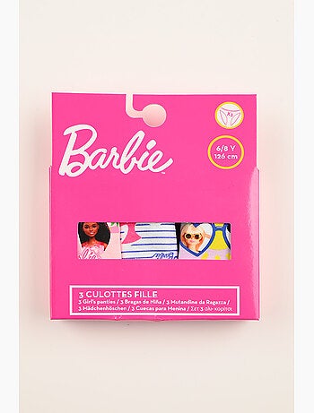 Lote 3 cuecas barbie multicolor menina | licença oficial