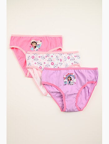 Lote 3 cuecas gabby's dollhouse multicolor menina | licença oficial