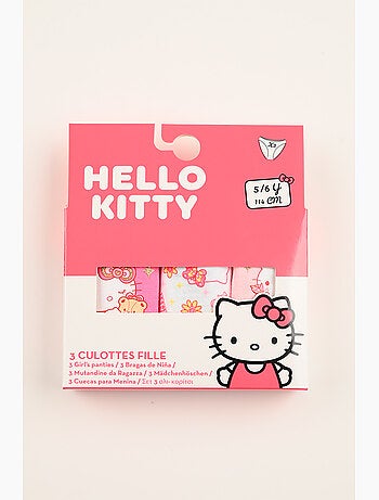 Lote 3 cuecas hello kitty multicolor menina | licença oficial