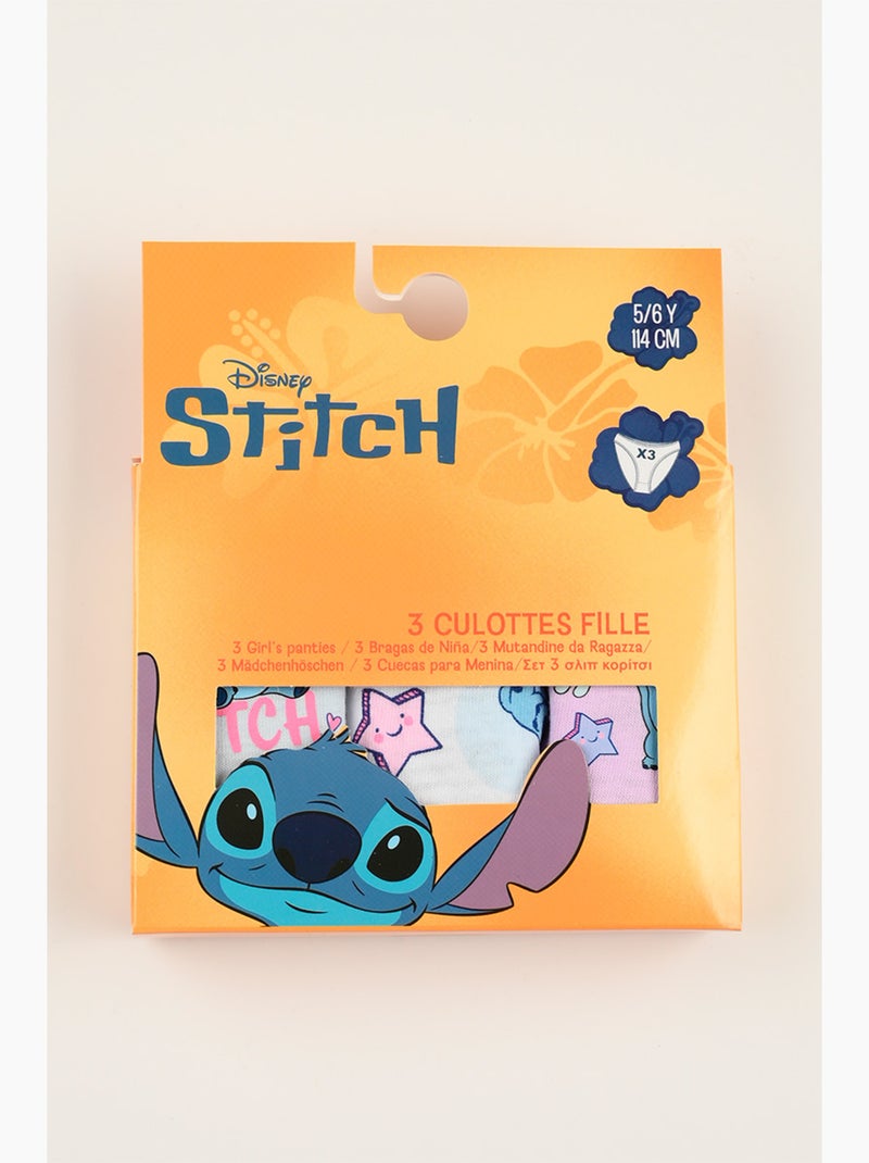 Lote 3 cuecas lilo & stitch multicolor menina | licença oficial Branco Violeta claro Azul - Kiabi