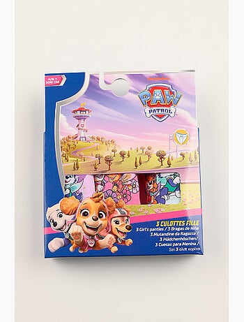 Lote 3 cuecas paw patrol multicolor menina | licença oficial