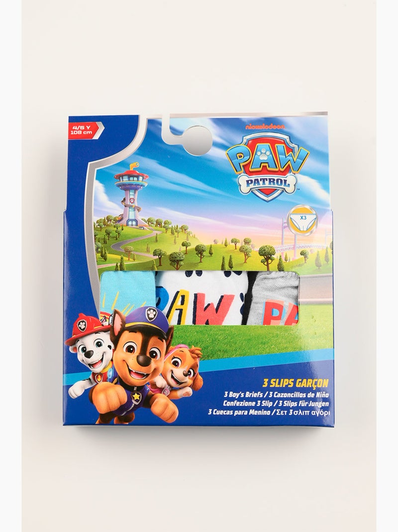 Lote 3 cuecas paw patrol multicolor menino | licença oficial Azul/Cinza/Branco perolado/Transparente - Kiabi