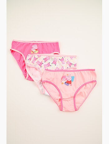 Lote 3 cuecas peppa pig multicolor menina | licença oficial