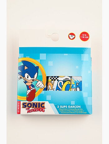 Lote 3 cuecas sonic multicolor menino | licença oficial