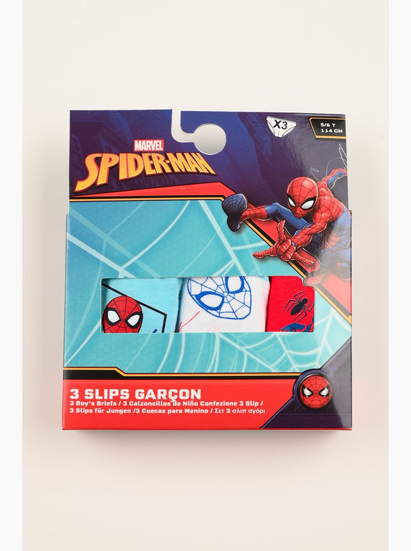 Lote 3 cuecas spider-man multicolor menino | licença oficial Vermelho/Azul/Amarelo - Kiabi