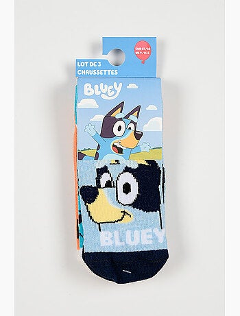 Lote 3 meias baixas bluey azul menino | licença oficial