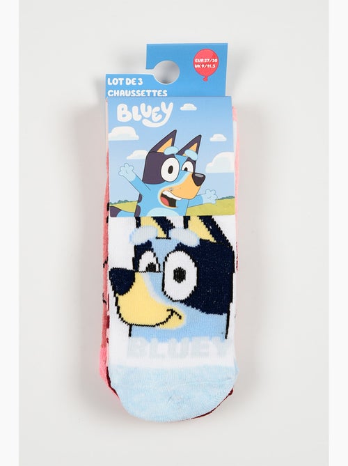 Lote 3 meias baixas bluey branco menina | licença oficial - Kiabi
