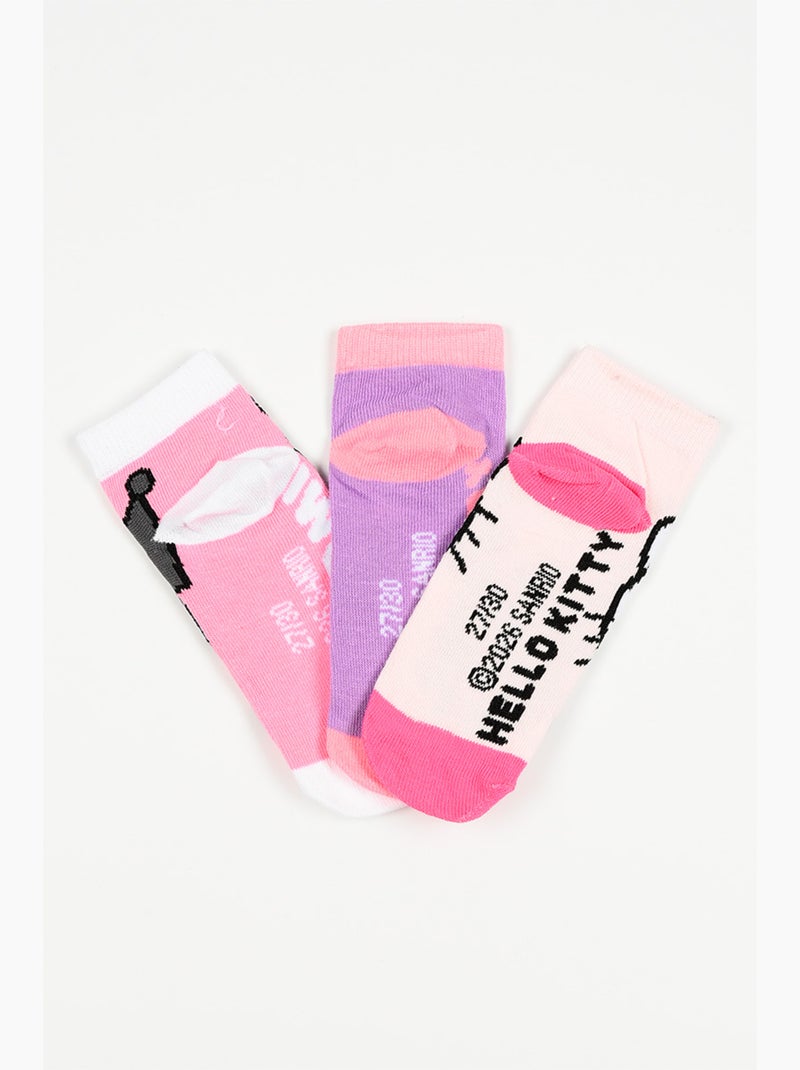 Lote 3 meias baixas hello kitty multicolor menina | licença oficial Branco/Rosa pastel/Transparente - Kiabi