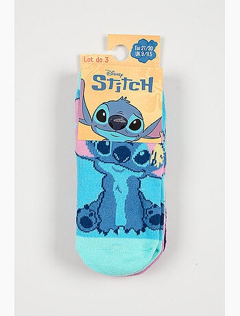 Lote 3 meias baixas lilo & stitch multicolor menina | licença oficial