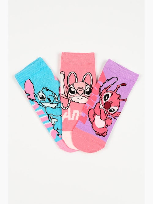 Lote 3 meias baixas lilo & stitch multicolor menina | licença oficial - Kiabi